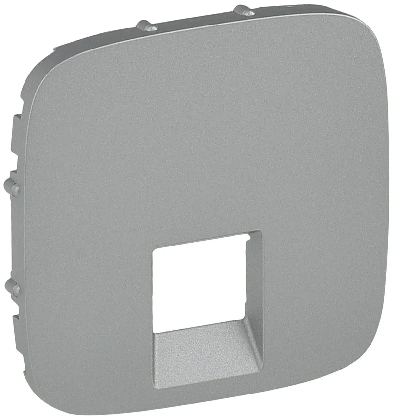 Лицьова панель розетки RJ11/RJ45 Legrand Valena ALLURE, IN*MATIC, алюміній