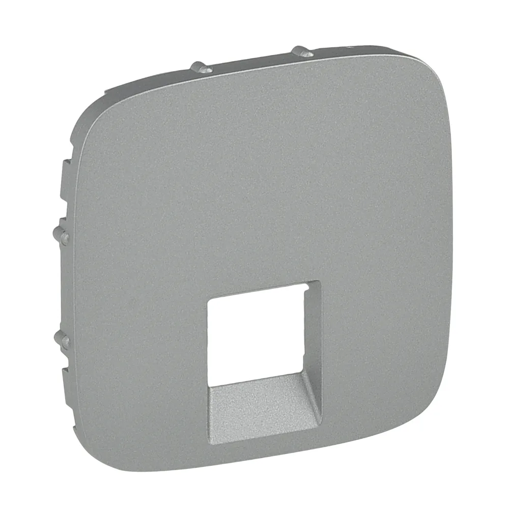 Лицьова панель розетки RJ11/RJ45 Legrand Valena ALLURE, IN*MATIC, алюміній