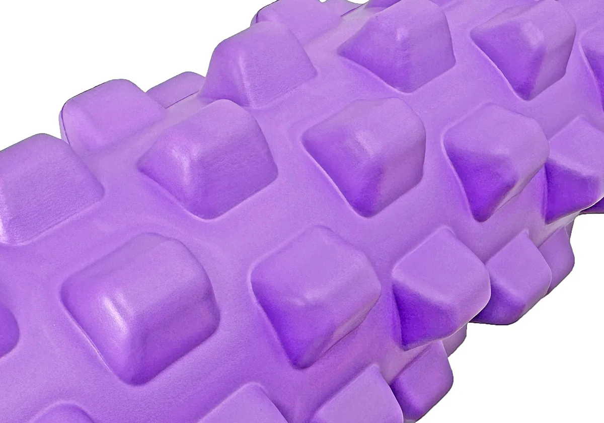 Масажний ролик EasyFit EVA 33 см Фіолетовий 3D поверхня