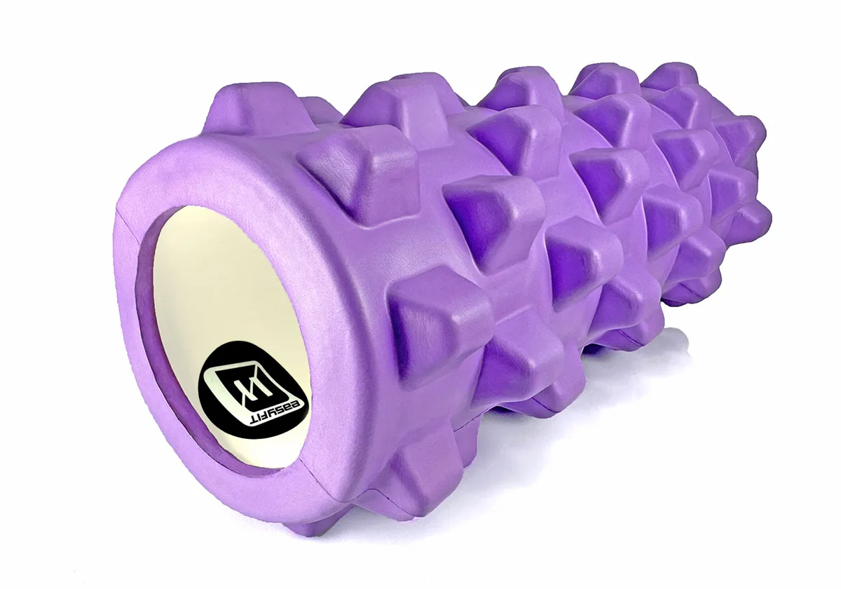 Масажний ролик EasyFit EVA 33 см Фіолетовий 3D поверхня