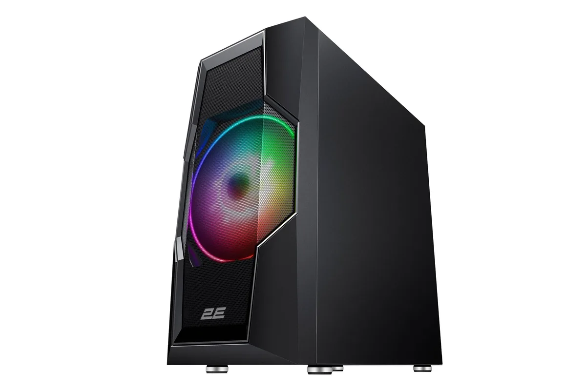 Корпус 2E GAMING Turbo G2057B без БЖ 2xUSB3.0, 1xUSB2.0, 1x200мм, ARGB, 3x120мм ARGB, VGA 345мм, LCS ready, HUB, TG Side Panel, ATX, чорний