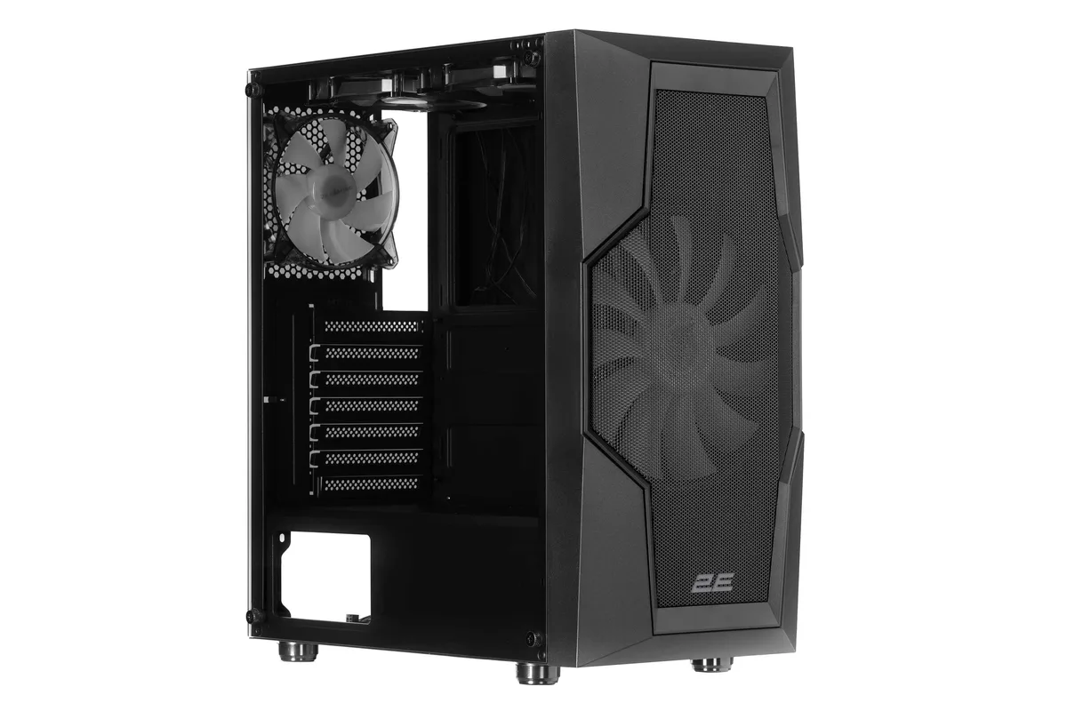 Корпус 2E GAMING Turbo G2057B без БЖ 2xUSB3.0, 1xUSB2.0, 1x200мм, ARGB, 3x120мм ARGB, VGA 345мм, LCS ready, HUB, TG Side Panel, ATX, чорний