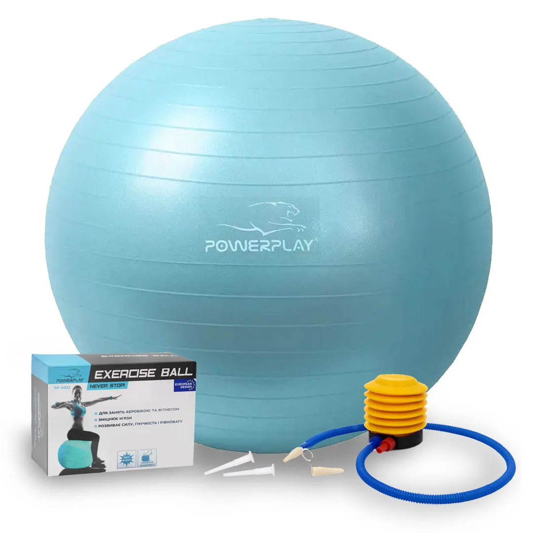 М'яч для фітнесу Active Point PVC 65 см М'ятний з помпою
