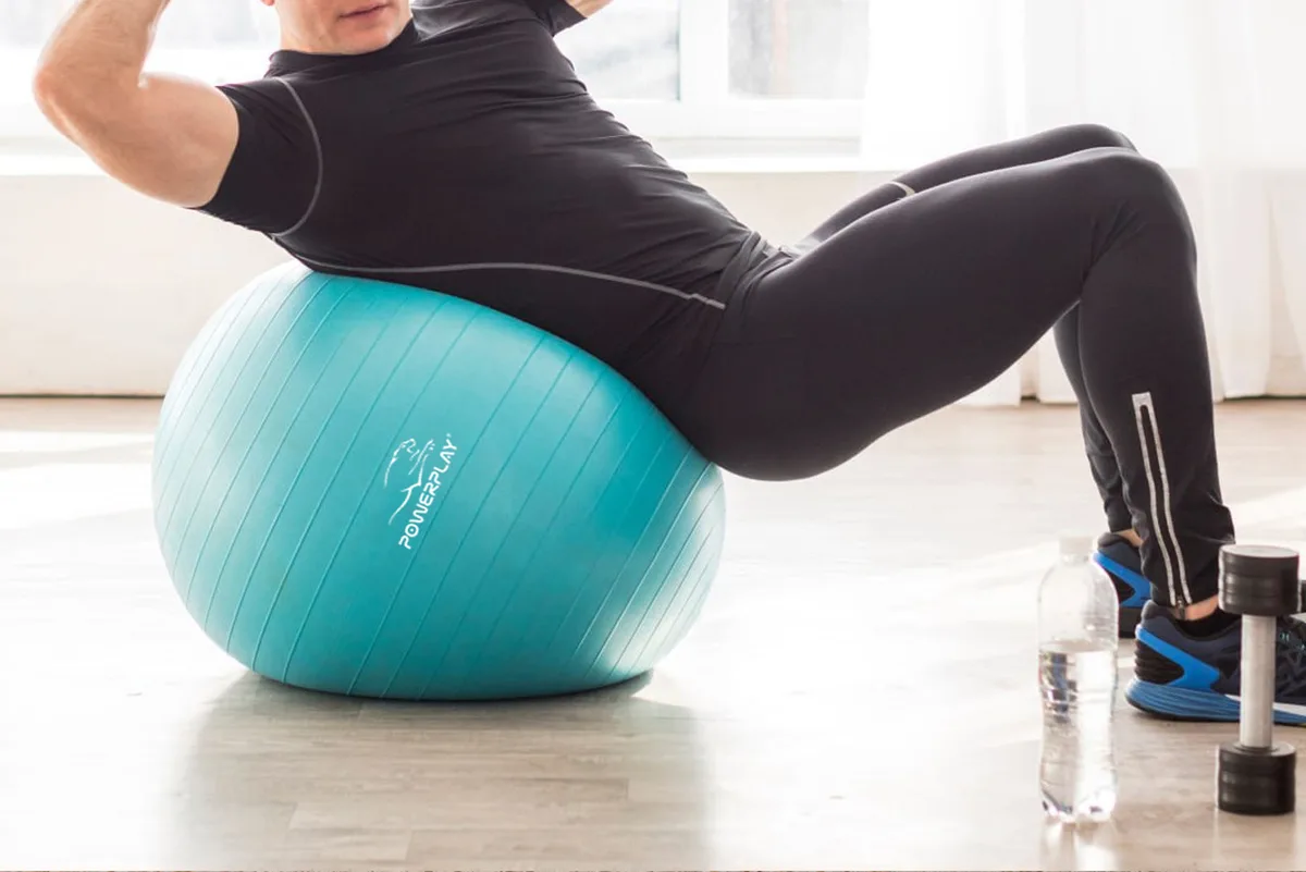 М'яч для фітнесу Active Point PVC 65 см М'ятний з помпою