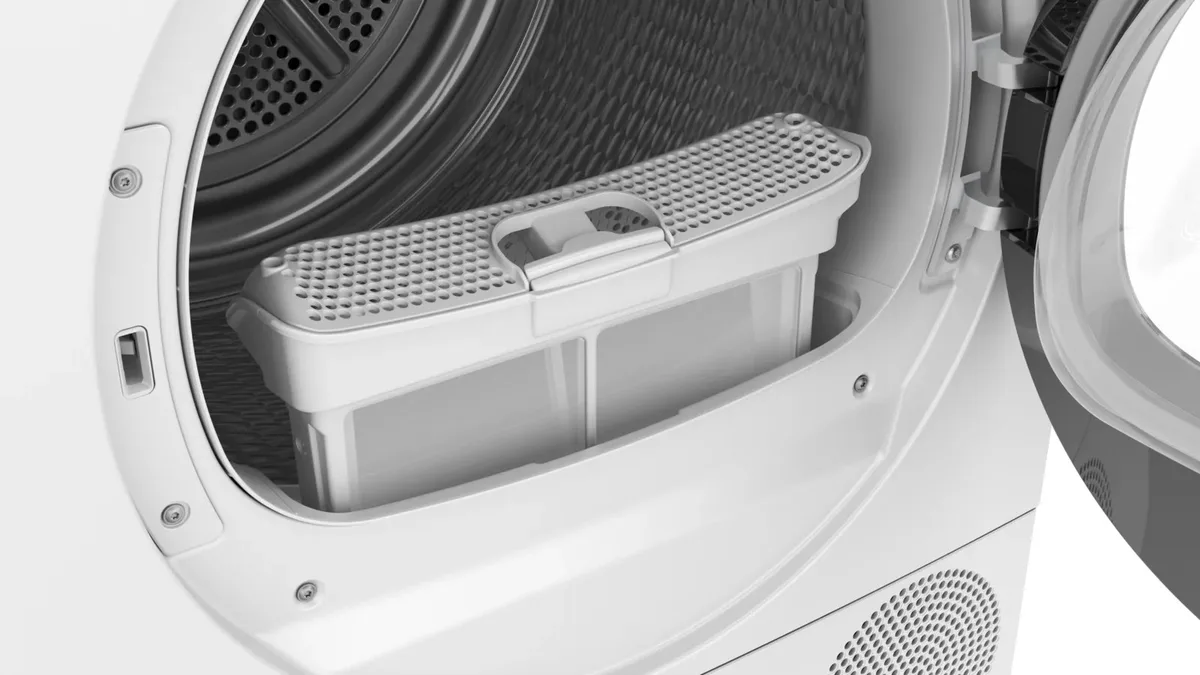 Сушильна машина Bosch з тепловим насосом, 9 кг, клас енергоефективності A++, 61 см, з дисплеєм, біла.