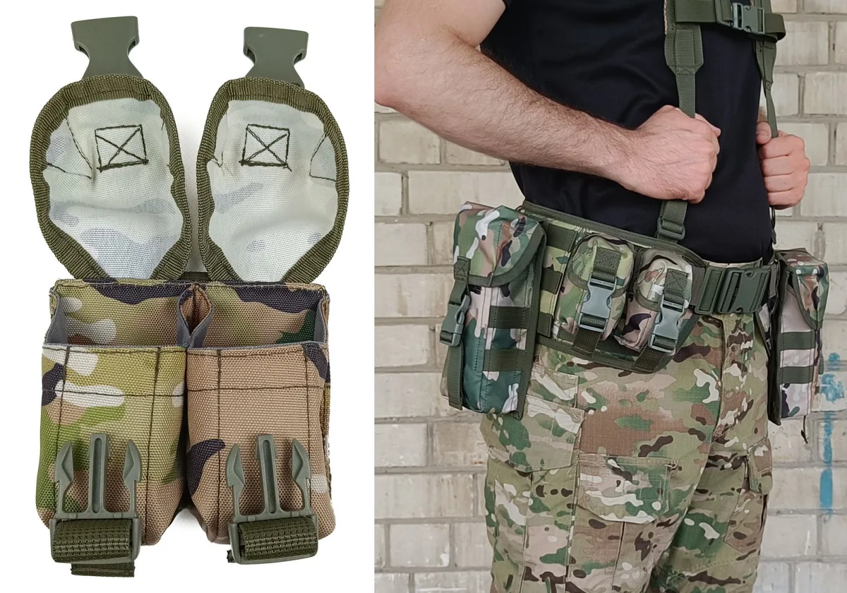 Підсумок гранатний подвійний MOLLE Cordura 1050 60х50х100 мм мультикам
