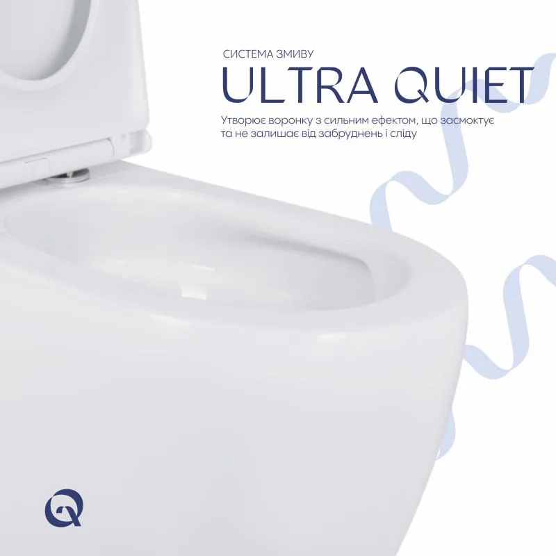 Унітаз підлоговий безобідковий Qtap Robin Ultra Quiet кераміка 660x360x855 мм білий