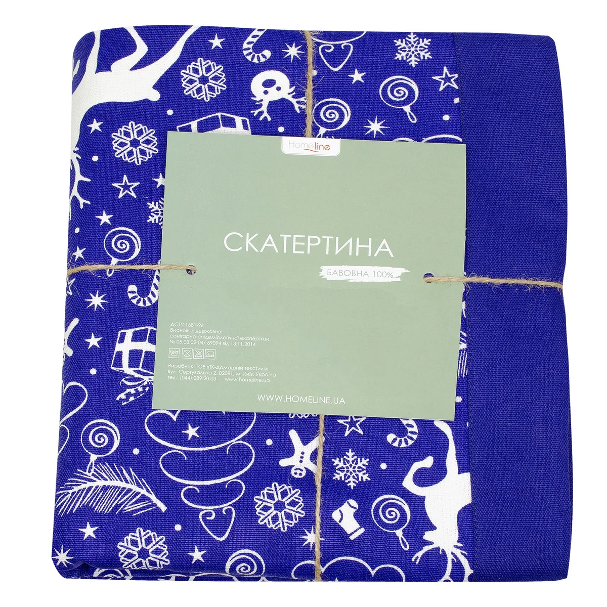 Скатертина Home Line полупанама 140х180 см синя