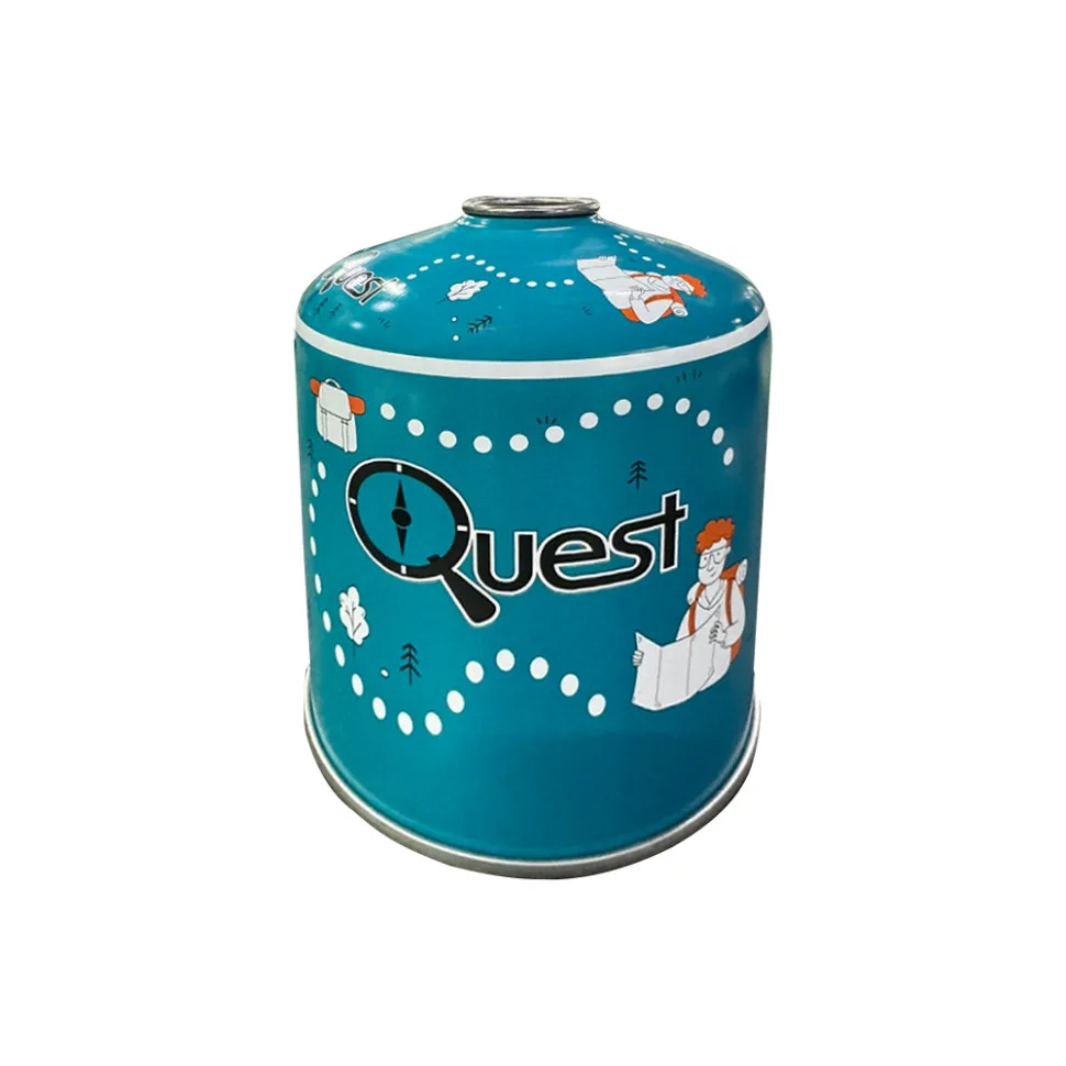 Газовий балон Quest бутановий 450гр різьбовий металевий