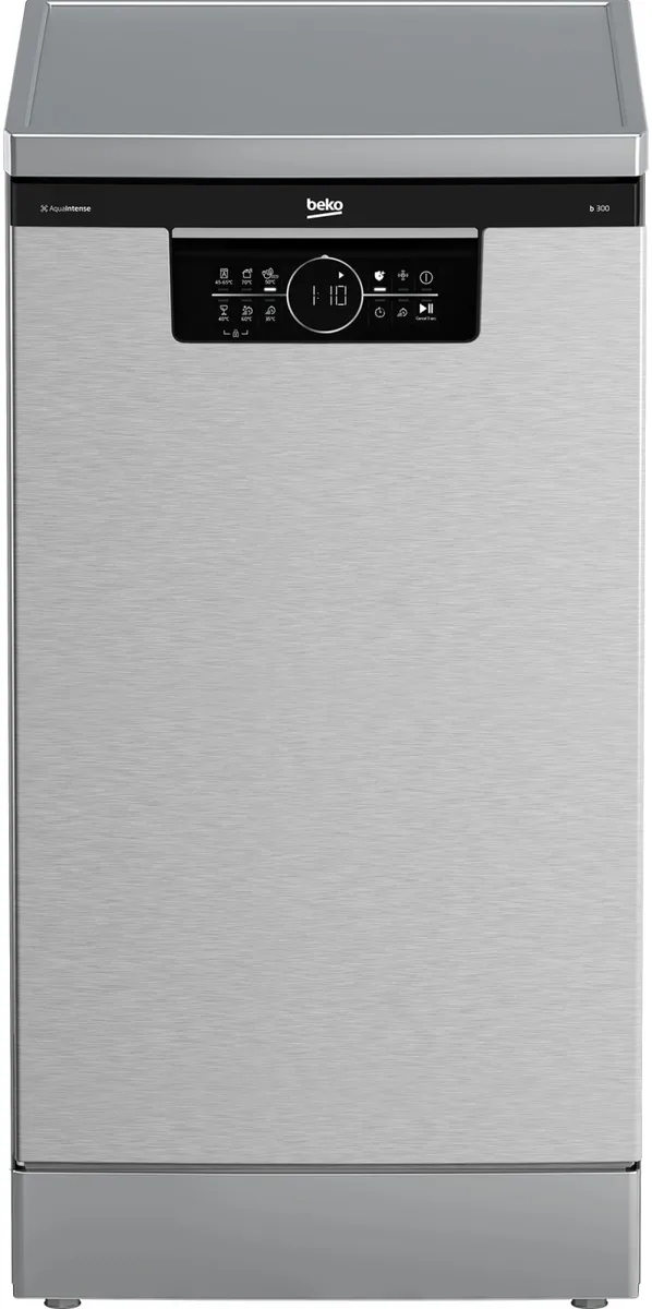 Посудомийна машина Beko, 11 комплектів, клас енергоефективності A++, ширина 45 см, з третім кошиком, нержавіюча сталь.