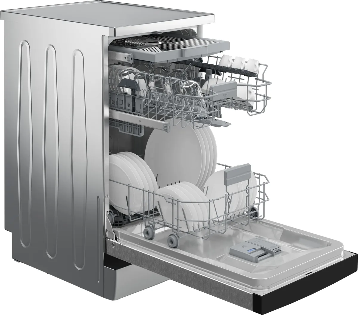 Посудомоечная машина Beko, 11 комплектов, класс энергоэффективности A++, ширина 45 см, с третьей корзиной, нержавеющая сталь