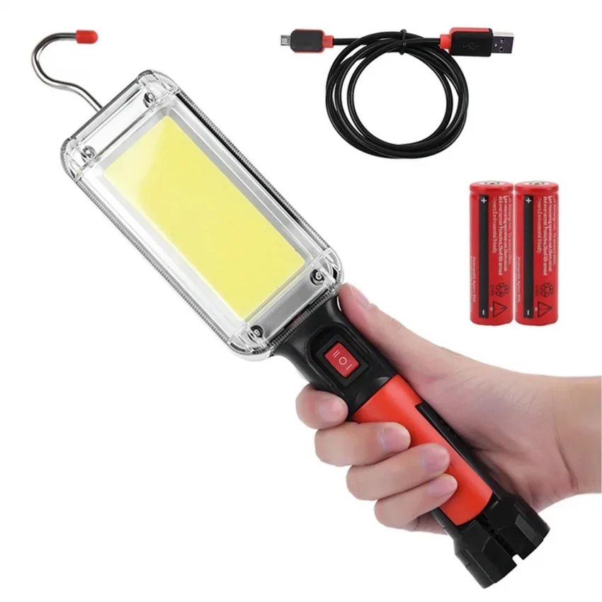 Підвісна лампа фонар COB LED 20 Вт 2×18650 ABS 285х68х55 мм Чорна