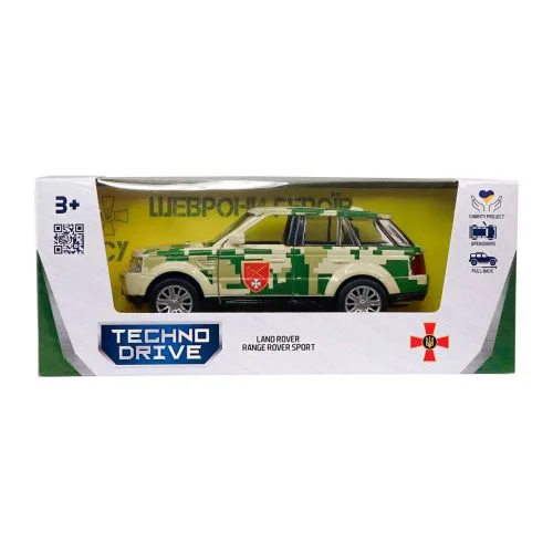 Автомодель Шевроны Героев TechnoDrive Land Rover для коллекционеров и детей.