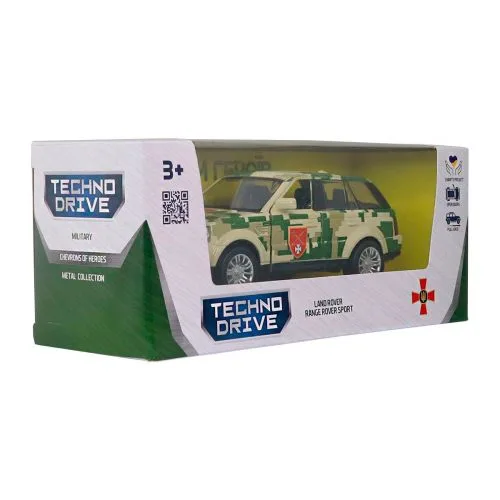 Автомодель Шевроны Героев TechnoDrive Land Rover для коллекционеров и детей.