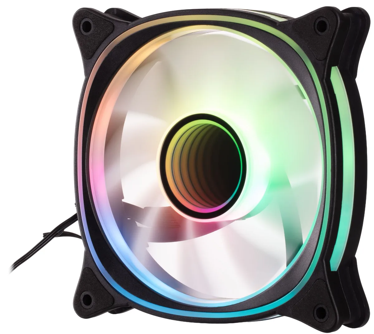 Корпусний вентилятор 2E GAMING Air Cool X Fan ACF120XB-ARGB, 120мм, 1200rpm, 3pin, 3pin +5VARGB, 20,4dBa, чорний