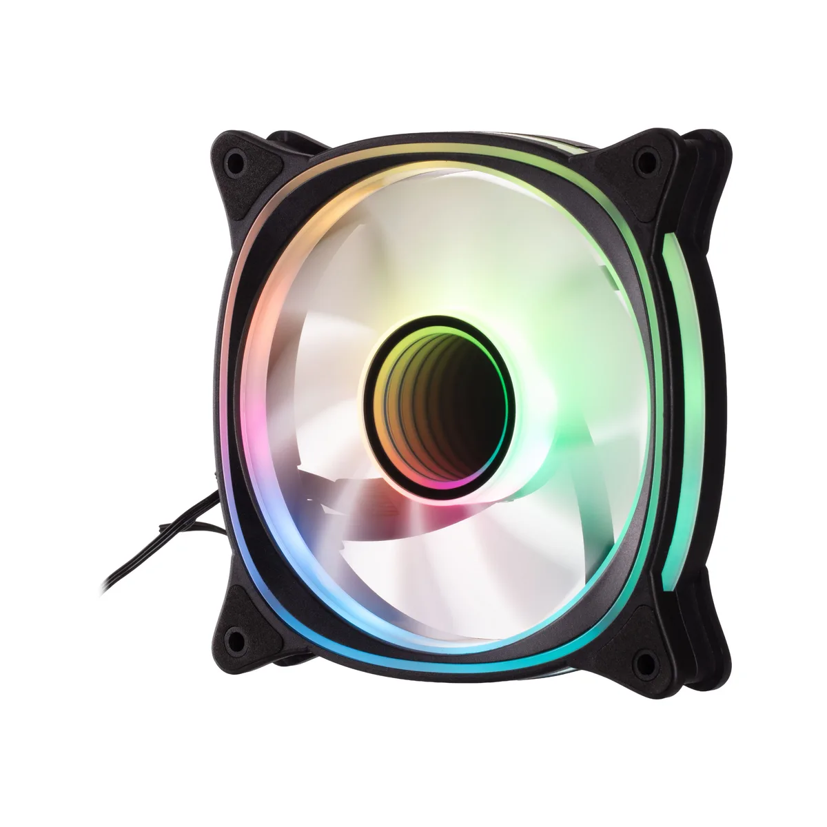 Корпусной вентилятор 2E GAMING Air Cool X Fan ACF120XB-ARGB, 120мм, 1200rpm, 3pin, 3pin +5VARGB, 20,4dBa, черный.