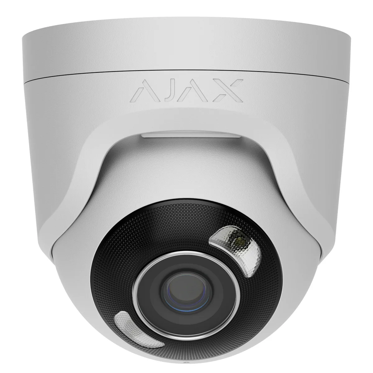 IP-Камера дротова Ajax TurretCam HL white, 5мп, 2.8мм, гібридне підсвічування IR 50м, білий Led 50м, Poe, True WDR, IP 65, ІЧ 50м, аудіо, кут огляду 100° до 110°, купольна, біла