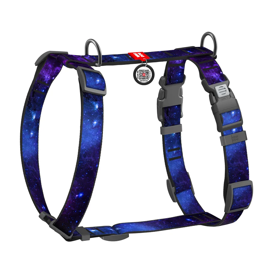 Шлея анатомічна H-подібна WAUDOG Nylon 20 мм M 38-60 см космічна NASA21