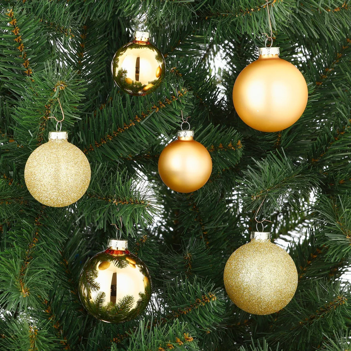 Ялинкові кулі Mica Decorations скляні 26 шт 7/6/5 см золоті