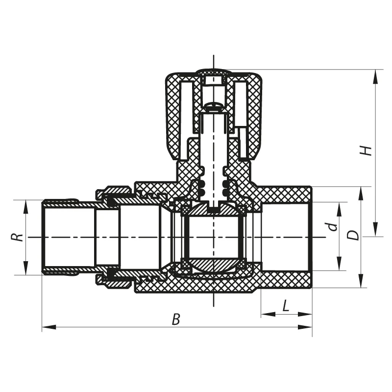 Кран радіаторний Koer PPR 25x3/4 сірий