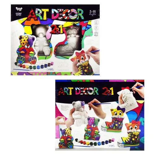 Набір для творчості Art Decor гіпсові фігурки Мишка і Котик 3D-розпис від 3 років