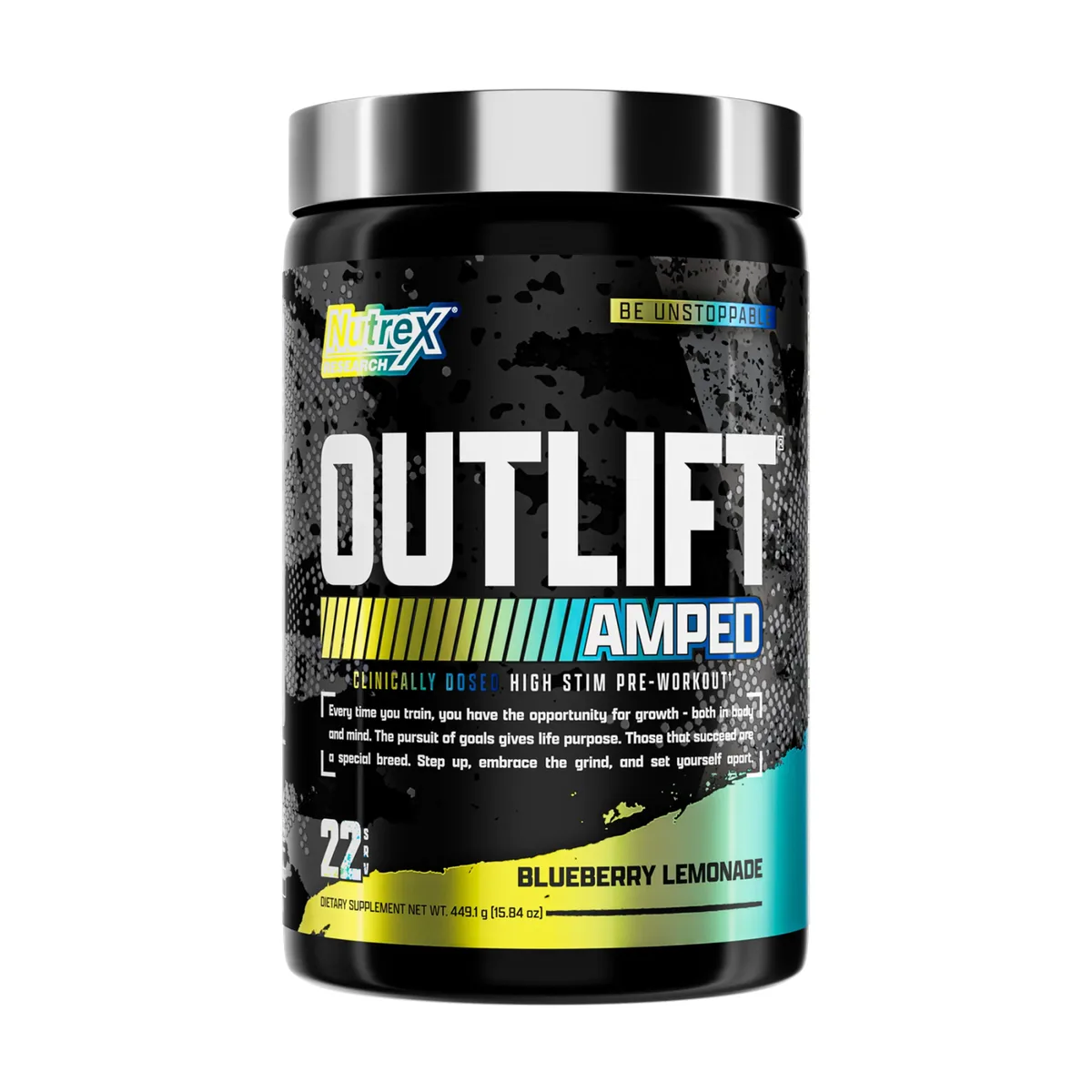 Nutrex Outlift Amped передтренувальний порошок 449,1 г Смак голубики лимонаду