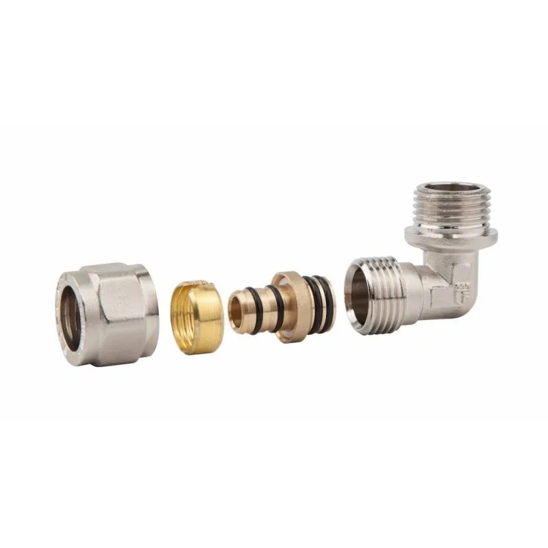 Кут обтискний 16х1/2" латунний нікельований Thermo Alliance Forte
