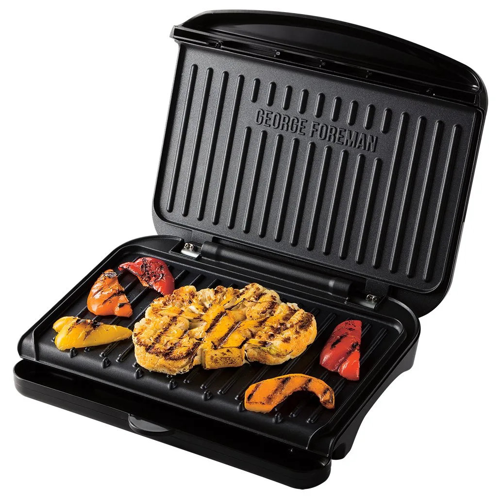 Гриль George Foreman прижимний Fit Grill середній 1630Вт, 1 температурний режим, пластиковий корпус, чорний.