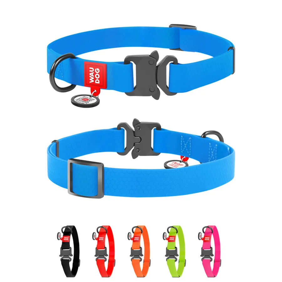 Нашийник WAUDOG Waterproof 25 мм x 38-58 см Collartex блакитний