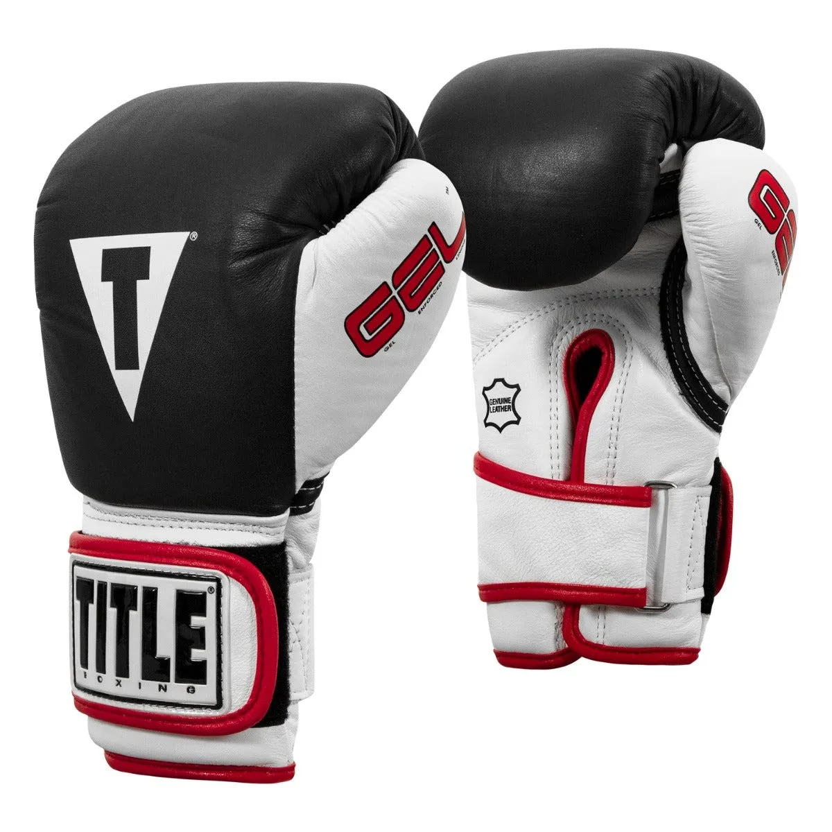 Боксерські рукавиці TITLE натуральна шкіра XL 16oz чорні