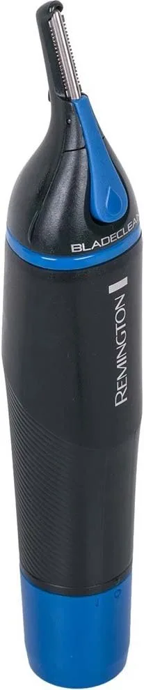 Тример для носа та вух Remington Nano Series, модель ААх1, з трьома насадками, виготовлений зі сталі, чорний з синім.