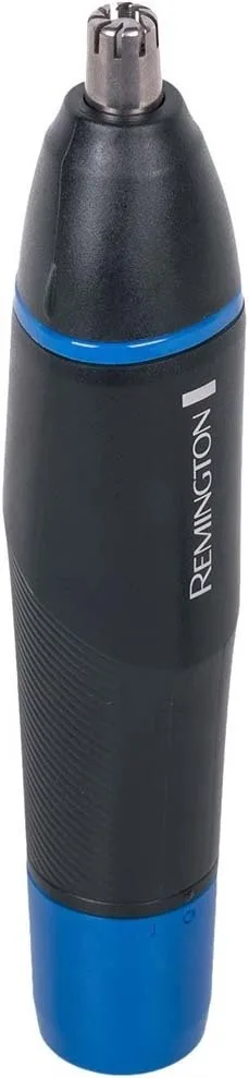 Тример для носа та вух Remington Nano Series, модель ААх1, з трьома насадками, виготовлений зі сталі, чорний з синім.
