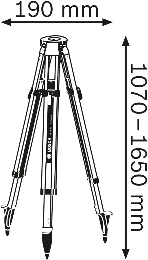Штатив Bosch Professional алюмінієвий для нівелірів 107-165 см 5/8 дюйма для геодезії та будівництва