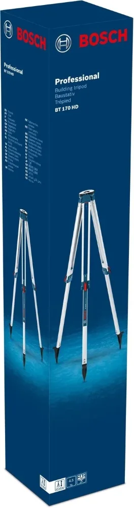 Штатив Bosch Professional алюмінієвий для нівелірів 107-165 см 5/8 дюйма для геодезії та будівництва