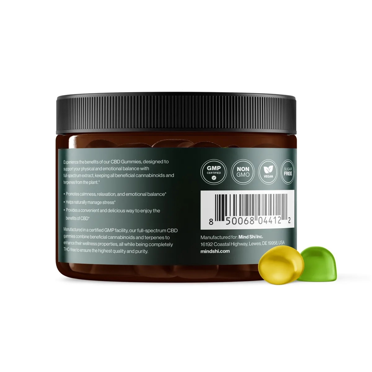 CBD Gummies Full Spectrum 750 mg Mind Shi Веганские 30 шт Яблоко Лимон