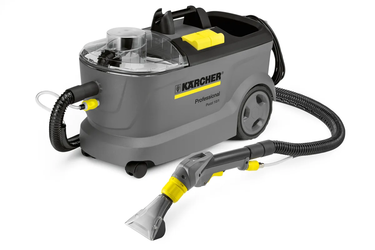 Професійний миючий пилосос Karcher Puzzi 10/1, 1250 Вт, 254 мБар, з контейнером на 10/9 л, вага 10.5 кг.