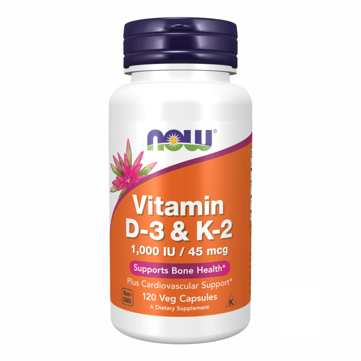 Витамин D3 и K2 1000 IU 120 капсул Now Foods
