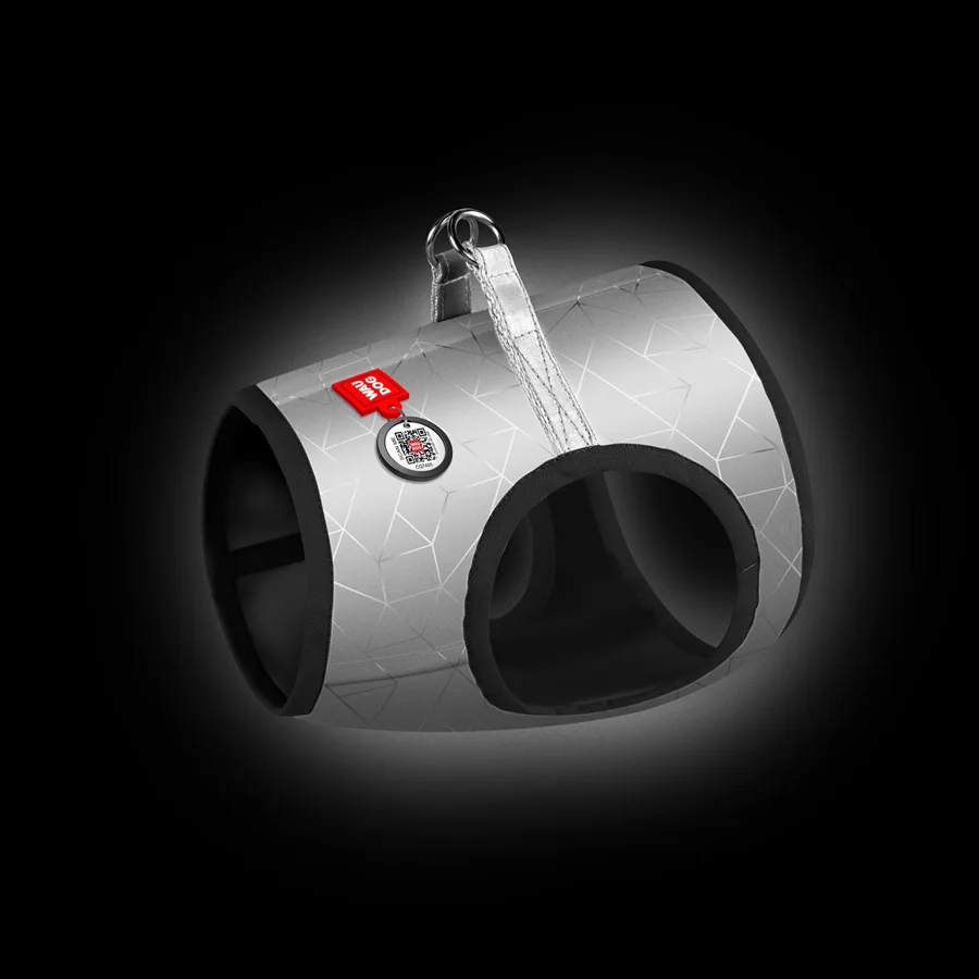 Шлея м'яка WAUDOG Reflective XS1 24-27 см Нейлон Чорна