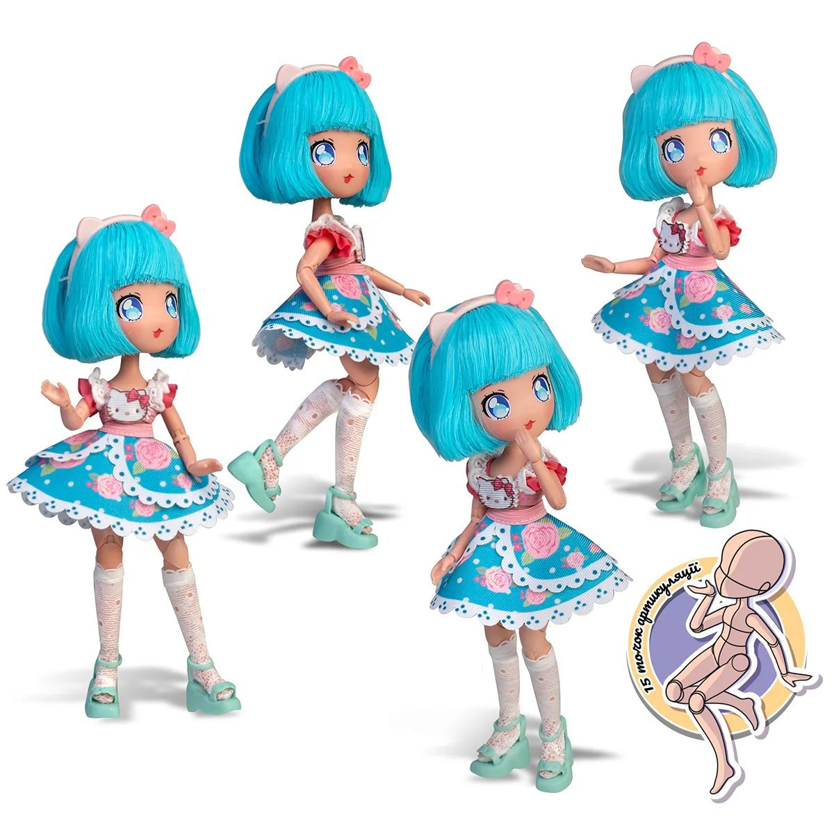 Лялька 4SF Manga Dolls комбіновані матеріали 19,5 см Рожева