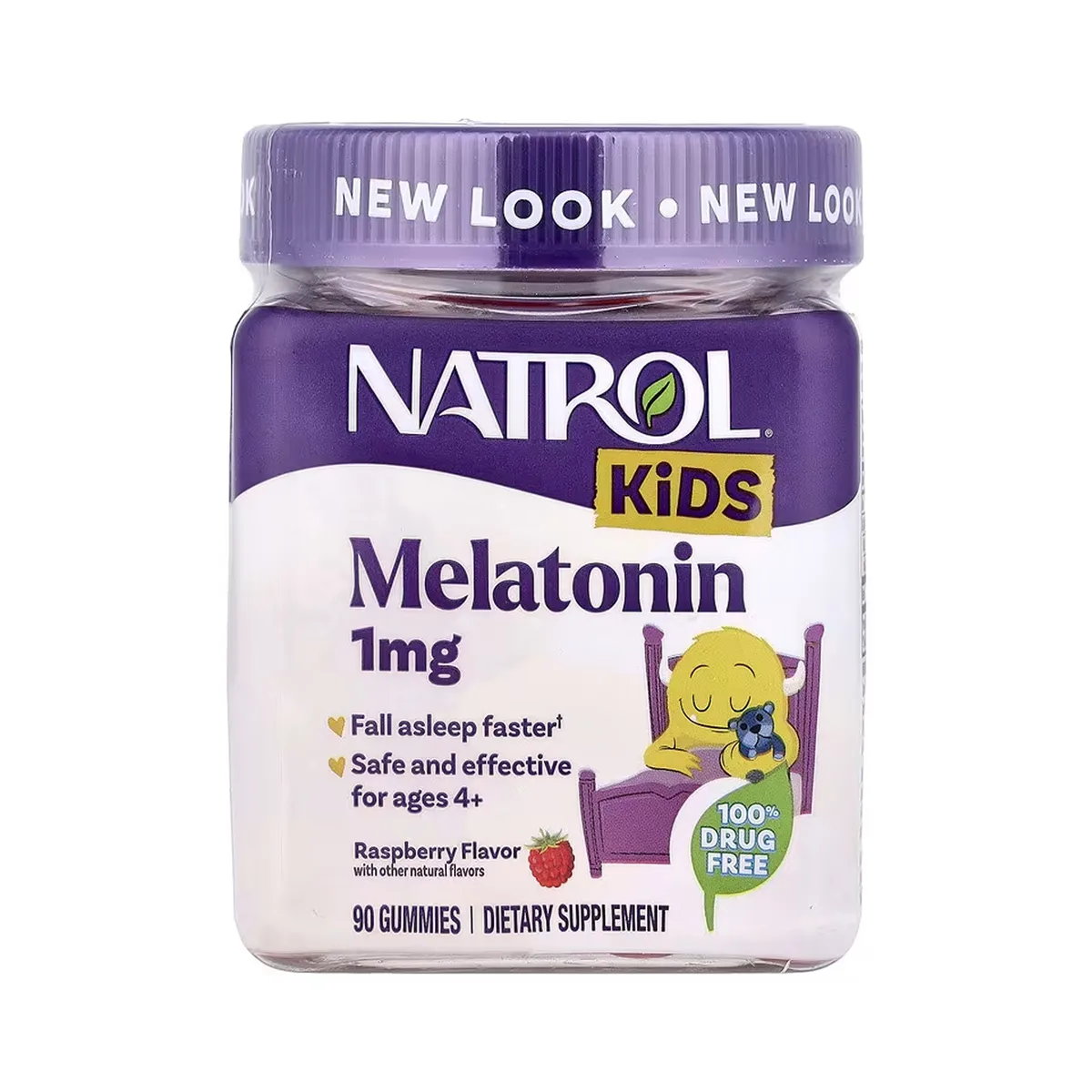 Діти Мелатонін 1мг 90 жувальних цукерок NATROL без ГМО, вегетаріанські, натуральні ароматизатори.