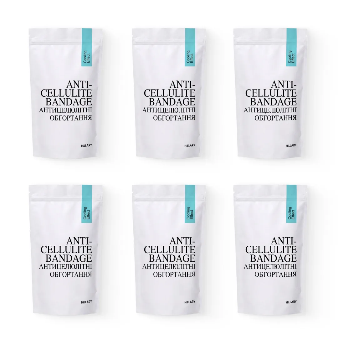 Курс охолоджуючих антицелюлітних обгортань для тіла Hillary Anti-Cellulite Pro cooling effect (6 уп.)