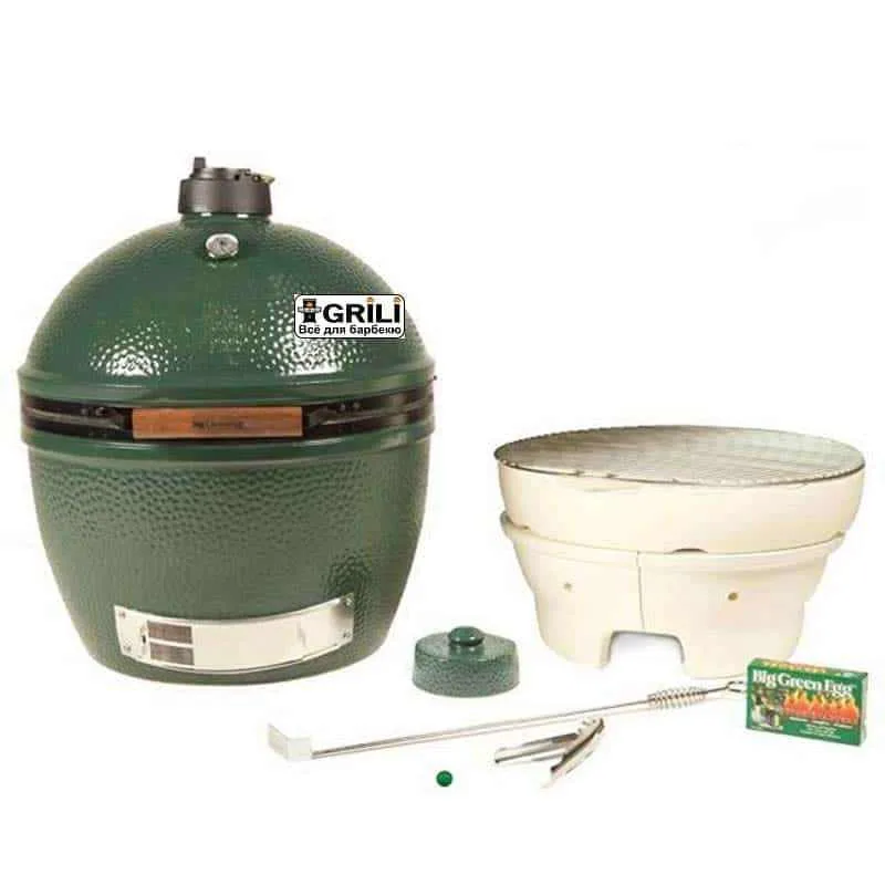 Керамічний вугільний гриль Big Green Egg 61 см зелений