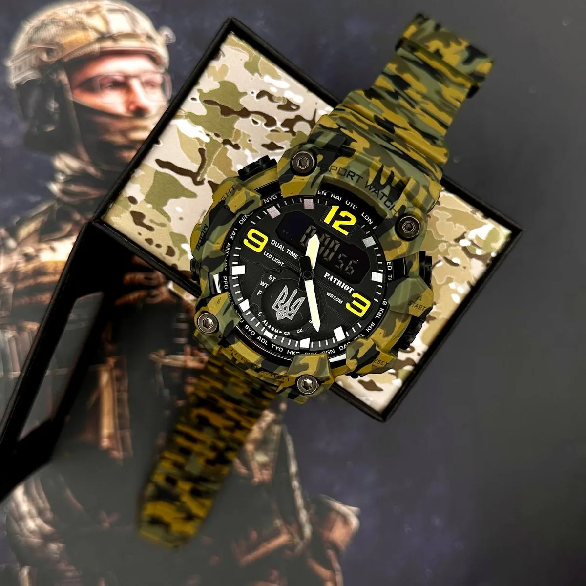 Часы Patriot Полимер 50 м Камуфляж Зелёные