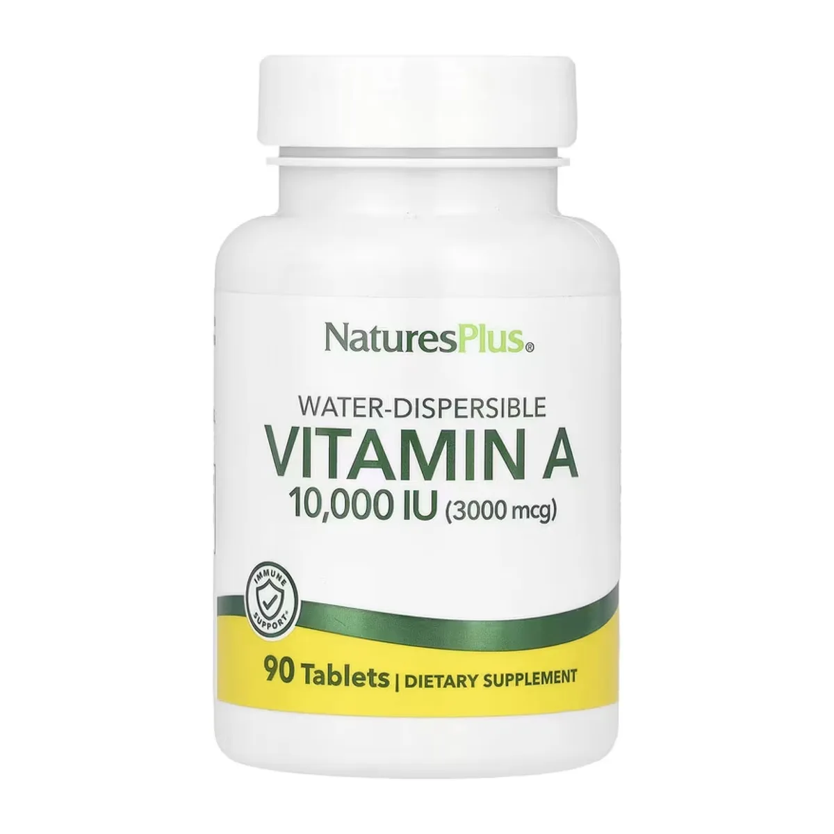 VIT A 10000 IU Nature's Plus водорастворимые таблетки 90 шт вегетарианские без глютена