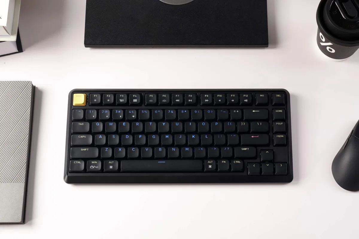 Клавіатура механічна Keychron J1 82Key, K pro Brown, WL/BT/USB-A, QMK, Hot-swap, EN/UKR, RGB, чорний