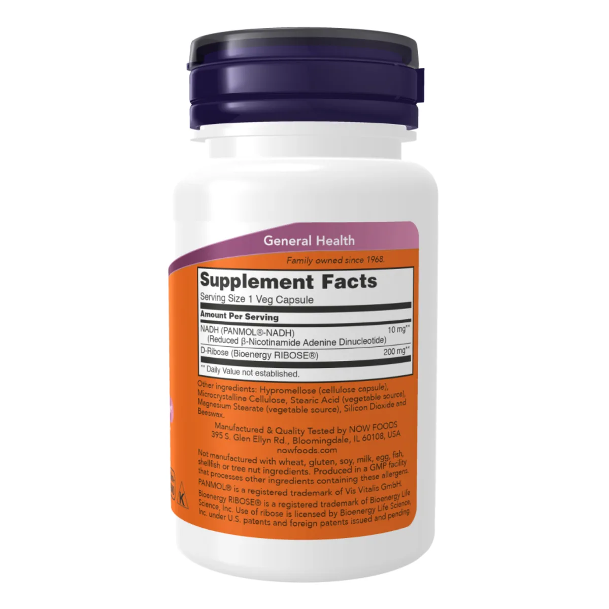 NADH 10mg с 200mg D-рибозы 60 капсул Now Foods