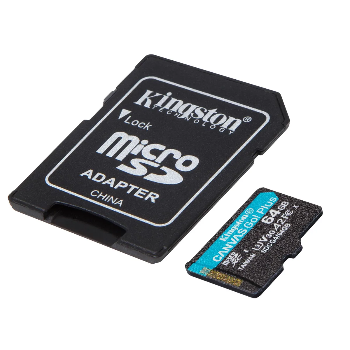 Карта пам'яті Kingston microSD   64GB C10 UHS-I U3 A2 V30 R200/W100MB/s + SD