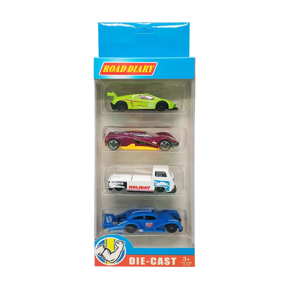Металлические машинки A-Toys 4 шт 7,5х3,3х2,5 см яркие футуристические