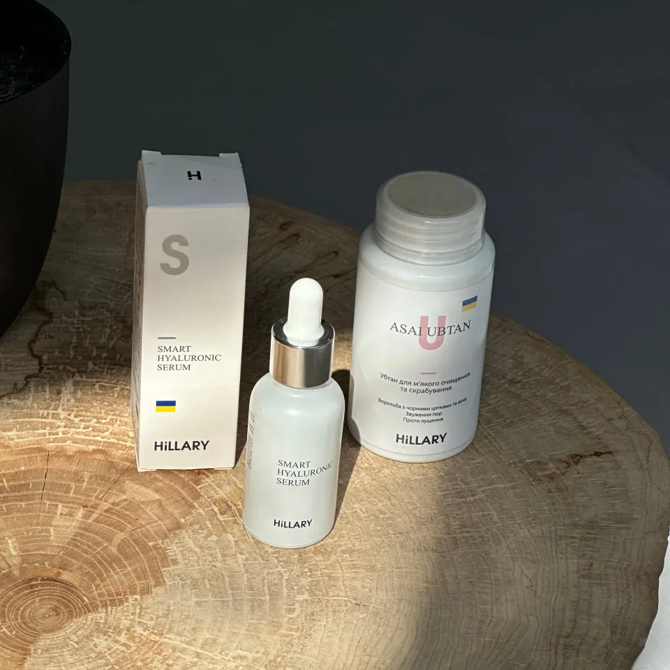 Убтан Hillary ASAI UBTAN 100 мл и Гиалуроновая сыворотка Hillary Smart Hyaluronic 30 мл для увлажнения кожи лица, комплекс для восстановления кожи.