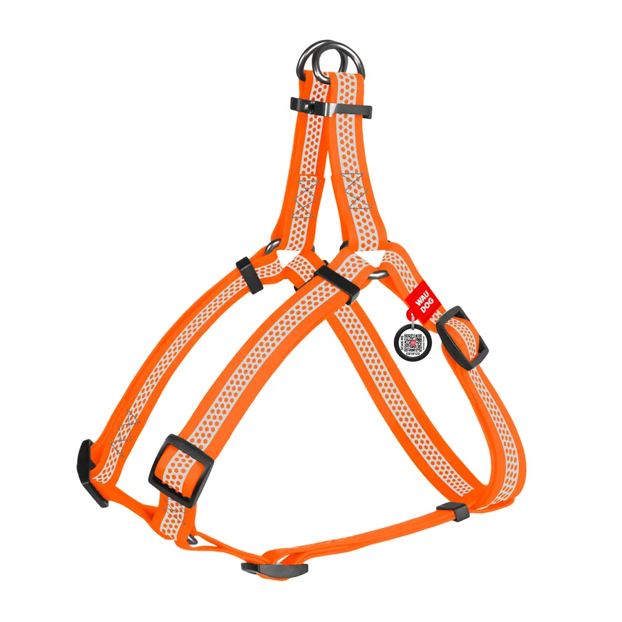 Шлея WAUDOG Waterproof L 25 мм 60-90 см металева пряжка помаранчева